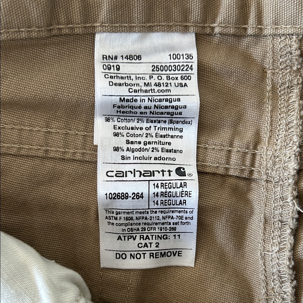 Carhartt Flame Resistant Canvas Pants - Khaki - Picture 3 of 11